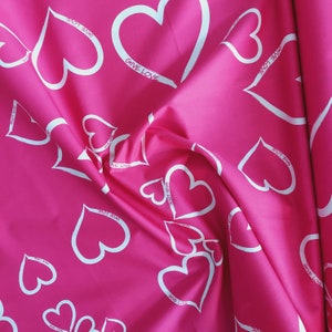 Pink and White &quot;Give Love&quot; Letters CAP 3004 Cotton Fabric by Art Gallery