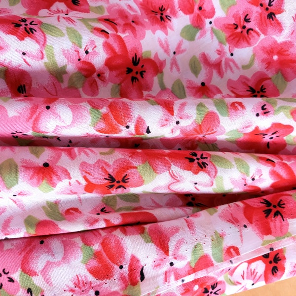 Pink Spring Floral Rayon Challis Woven Fabric