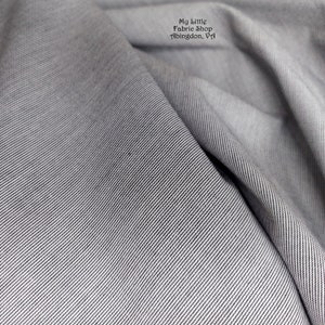 Black and White Chambray Cotton Micro 1/32 Inch Stripe Fabric