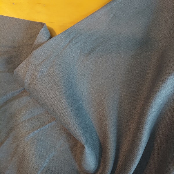 Gray Linen Brussels Washer Yarn Dyed Linen Rayon Blend by Robert Kaufman Fabrics