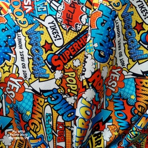 Comic Book Superhero Action Words CD2185-MULTI Cotton Fabric by Timeless Treasure