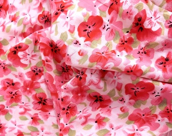 Rayon Challis Fabric: Pink Spring Floral