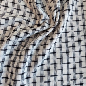 IKAT Dakota: Black and White Ikat Stars DAK 19 Cotton Fabric