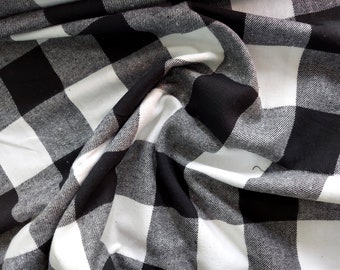 Black and White 2 inch Buffalo Check Windstar Yarn Dyed fabric by Textile Creations