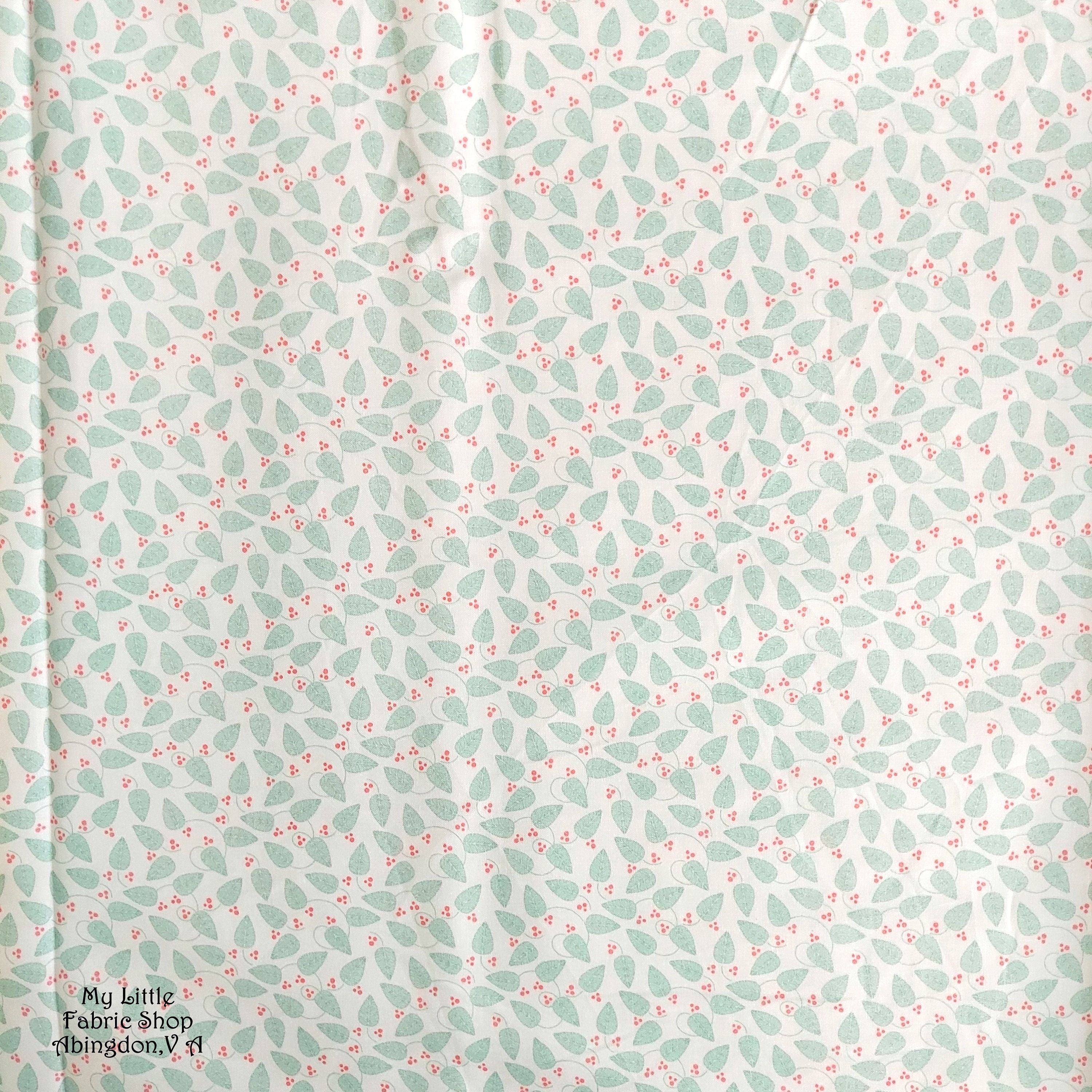 Cotton Fabric: Minty Green Leaves 1649-29322-Z Daydream Leaves by