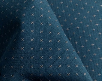 Diamond Textiles Yarn Dyed Cotton- Dark Blue Woven Fabric Nikko Geo 5596