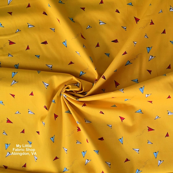 Cotton Fabric Paper Plane Hopes by Art Gallery