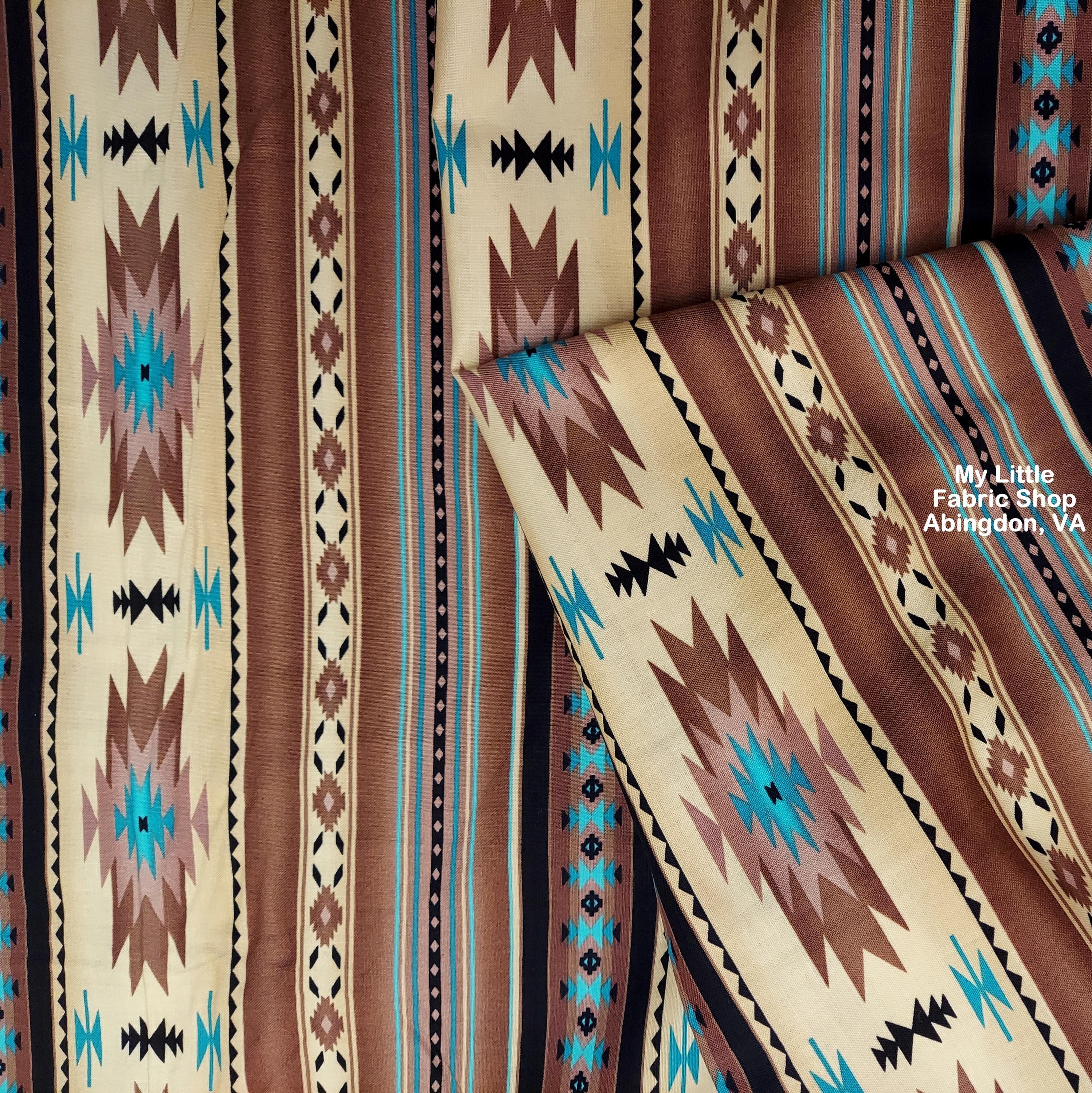 Elizabeth's Studio Tucson Blanket Stripe: 201 Sepia Brown Cotton Fabric