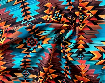 Tela de algodón: Manta Southwest Blanket Stripes West CD7510 Turquesa de Timeless Treasures