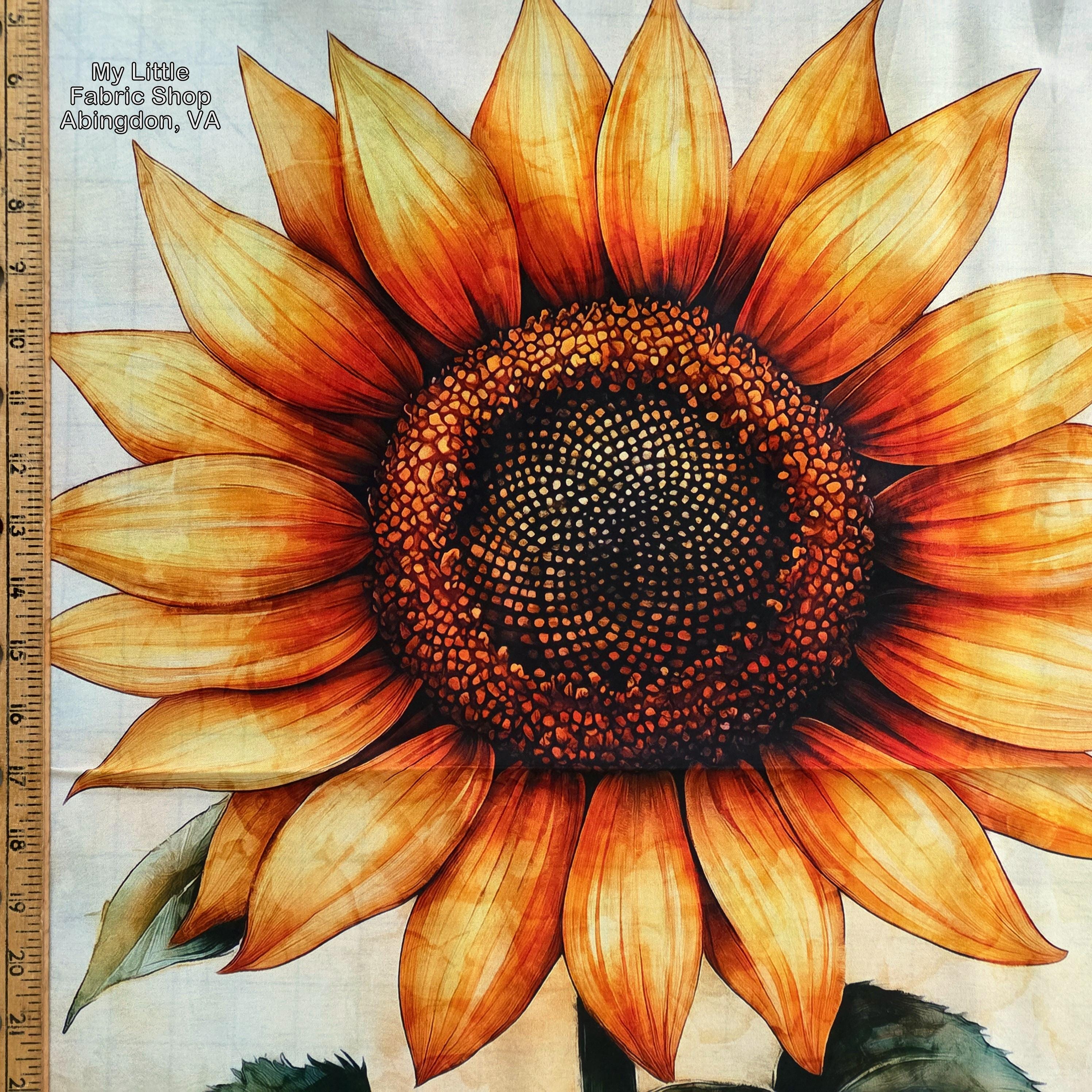 Cotton Fabric Panel: Sunflower Serenade Sunflower 2600-31800-X by