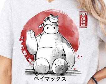 Sudadera estilo vintage japonesa con la frase "Hello I'm Baymax" de Disney Big Hero 6, camiseta de vacaciones familiares de Disneyland, regalos de cumpleaños a juego de Disney World