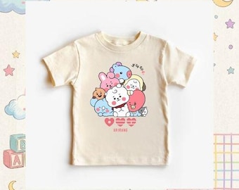Kpop Inspired Anime Style  T-Shirt, Cute Kids and Family Matching Shirt, Korean Pop  Fan Tee,  Trendy Outfit kpop inspired tee, anime style