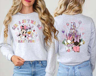Girls just Wanna Have Fun Shirt, Minnie And Daisy Best Friends T-Shirt, Besties Matching Tee, Disney Besties Hoodie, Disney Girls Trip Sweat