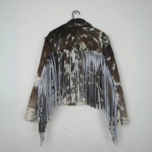 Handmade Cowhide Fringe Leather Jacket: Custom Western Boho Coat