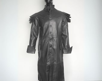 Custom Sheepskin Leather Trench Coat: Tailor Made Long Coat
