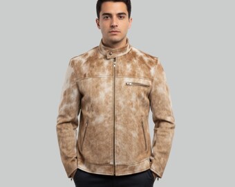 Handcrafted Hair-On Cowhide Western Jacket: Custom Fit