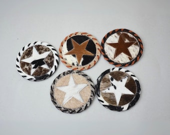 Handgefertigte Untersetzer aus Rindsleder: Western Style Home Décor - 50/100 Set