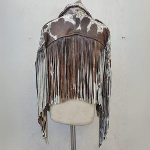 Custom Cowhide Fringe Leather Jacket: Handmade Western Cowgirl Coat