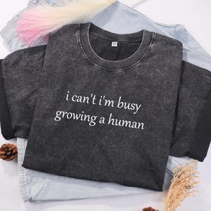 I Can&#39;t I&#39;m Busy Growing A Human Shirt, Funny Pregnancy Shirt, Maternity Shirt, Funny Mom Shirt, Baby Announcement Bodysuit