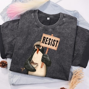 Penguins Flippers Up Shirt, Heard Island Tee, Subtle FDT Tee Resistance Protest T-Shirt, Funny Tariffs FDT Shirt