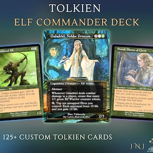 Tolkien Elves Themed Commander Deck Proxies, 125+ Unique Cards, Quality Custom Card Proxy Replicas for Commander EDH