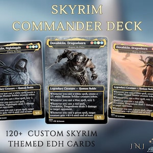 Proxies de mazos de Commander con temática de Skyrim, combo multicolor, más de 120 cartas únicas, proxy de cartas personalizado de calidad para Commander EDH
