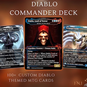 Proxies de mazos de Commander con temática de Diablo, Demon Tribal/Reanimation, más de 105 cartas únicas, réplicas de cartas proxy personalizadas de alta calidad para Commander EDH