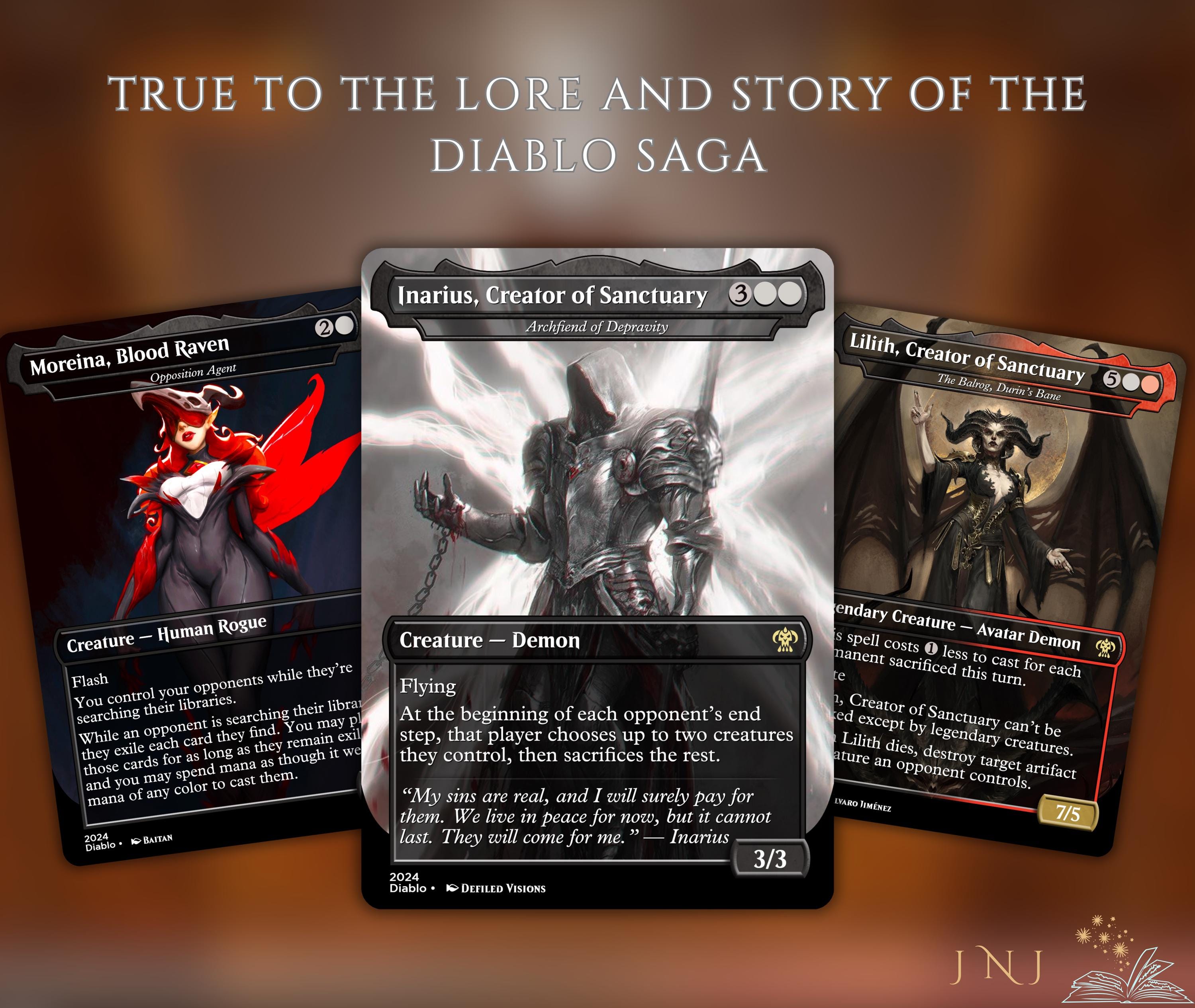 diablo mtg cards Diablo Themed Commander Deck Proxies, Demon Tribal/reanimation, 105+ Unique Cards, High Quality Custom Card Proxy Replicas for Commander EDH