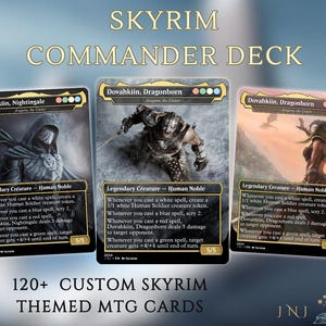 Proxies de mazos de Commander con temática de Skyrim, combo multicolor, más de 120 cartas únicas, proxy de cartas personalizado de calidad para Commander EDH