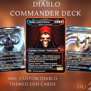 Diablo Themed Commander Deck Proxies, Demon Tribal/Reanimation, 105+ Unique Cards, High Quality Custom Card Proxy Replicas for Commander EDH