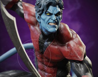 Statua Night Warrior Fanart STL | Diorama Twin Blades, skala 1/6 (plik do druku 3D)