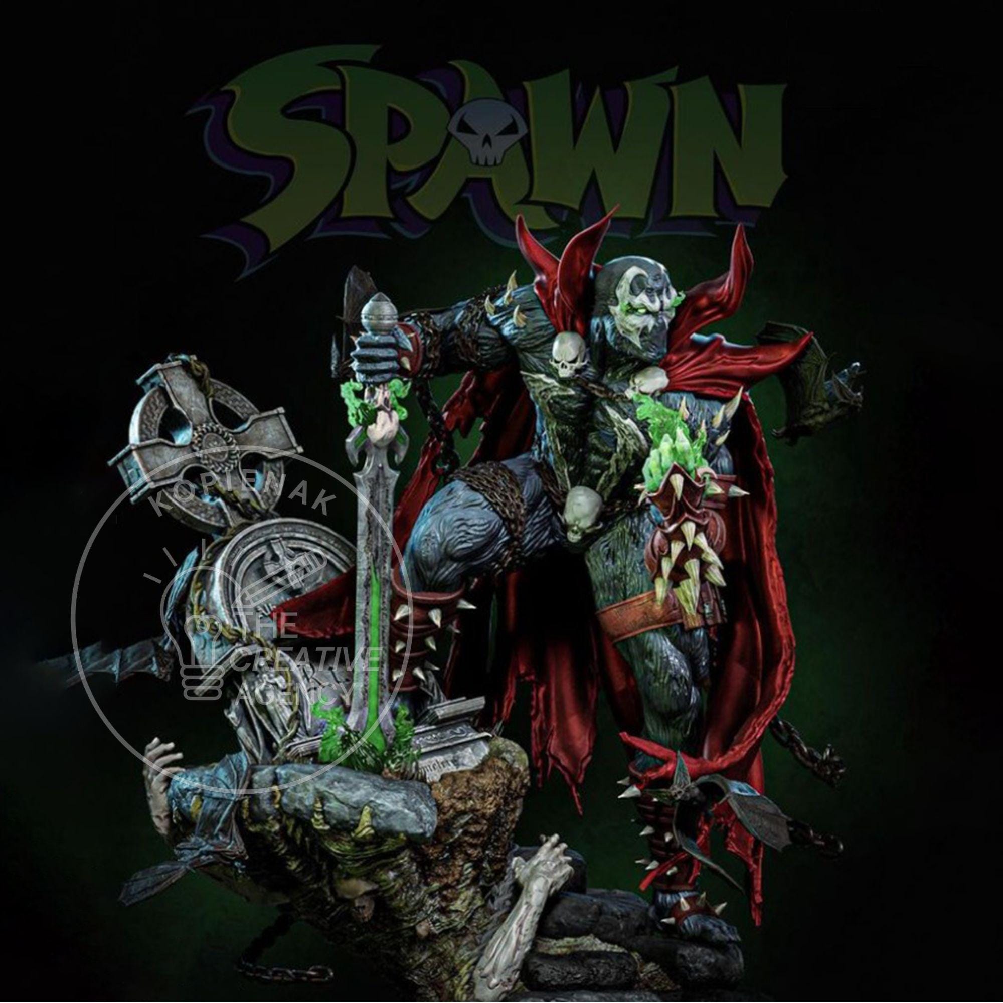 Spawn Fanart STL Statue | 1/6 Scale | Hell Warrior With Sword & Cape ...