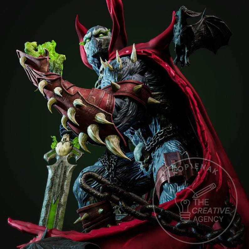 Spawn Fanart STL Statue | 1/6 Scale | Hell Warrior With Sword & Cape ...
