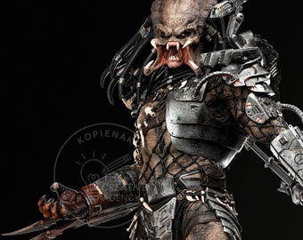 Jungle Hunter 3D Print | Armored Warrior Statue STL + Bust (1/6 Scale)