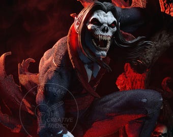 Vampire Mutant Statue STL | Gothic Graveyard Diorama, 1/6 Scale