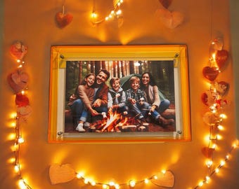 Modern Custom Colored Acrylic Floating Frames - Personalized Color Picture Frame for Home Decor, Picture included.