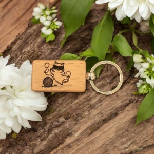 Handcrafted Wooden Keychains with Custom Engravings - Personalized Gifts