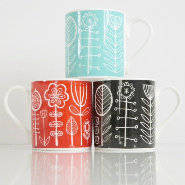 White on red Bloomsbury mug