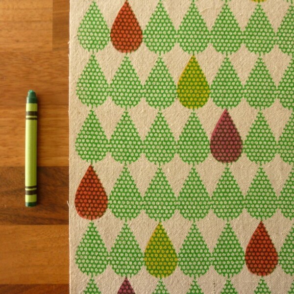 droplets - screenprinted fabric in leaf green on oatmeal