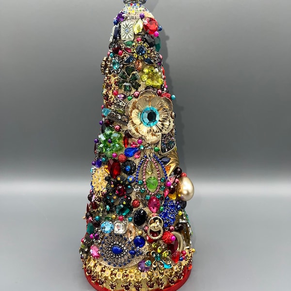 180 Degrees Jewel Encrusted Cone Tree, 3 Sizes Available