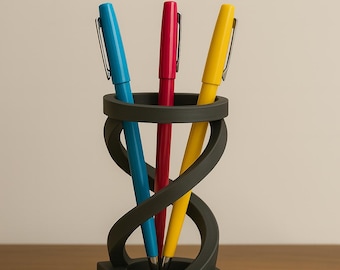 Personalized DNA Pen Holder, 3D Printed Double-Helix Desk Organizer, Custom Name Office Gift, Scientist Teacher Present, Geeky Lab Decor