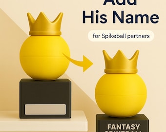 Trofeo personalizado de Spikeball «Crown the Spikeball Champ™» — Premio con nombre personalizado, medalla del torneo de Spikeball