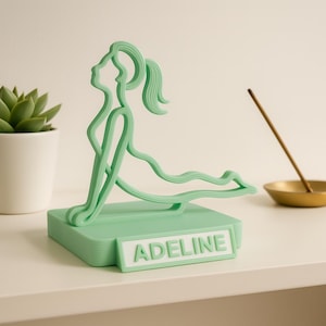 Personalisierte Cobra Pose Yoga Skulptur - Benutzerdefinierter Name, Farbauswahl | 3D-gedruckte Schreibtisch Dekoration & Yoga Geschenk für Instruktoren Yogis