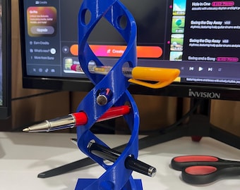 DNA Pen Holder with Custom Name | Unique Scientific Desk Organizer | Perfect Gift for Science Lovers | Researchers Gift | Creative Pen