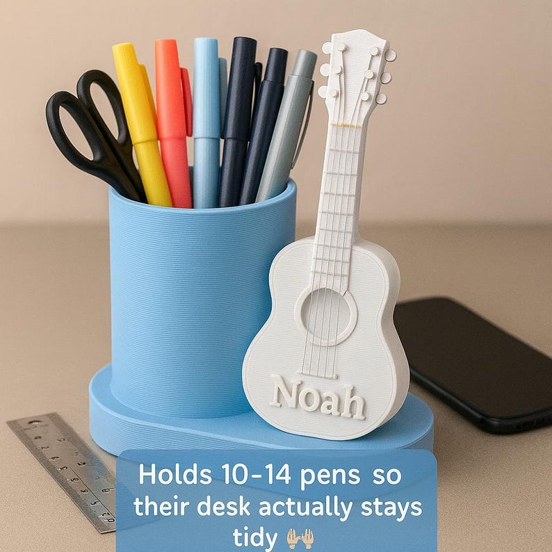Favorite Guitarist Desk Buddy Personalized Guitar Pen Holder Gift For favorite-guitarist-desk-buddy-personalized-guitar-pen-holder-gift-for