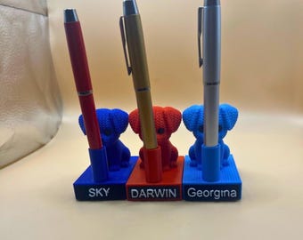 Portapenne personalizzato per cani con nome / Portapenne personalizzato / Simpatico organizer da scrivania stampato in 3D, regalo per amanti dei cani, studenti e insegnanti