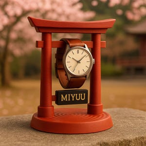 Japanese Torii Gate Watch Stand – Personalized 3D Printed Zen Shrine Watch Holder, Japanese Desk Decor Gift, Anime Fan Gift, Birthday Gift