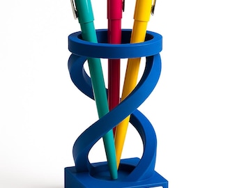 Personalized DNA Pen Holder| 3D Printed Double-Helix Desk Organizer| Custom Name Office Gift| Scientist Teacher Present| Geeky Lab Decor