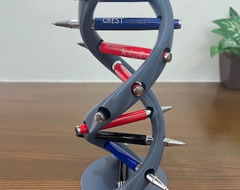 3D Printed DNA Pen Holder | Unique Scientific Desk Organizer | Perfect Gift for Science Lovers