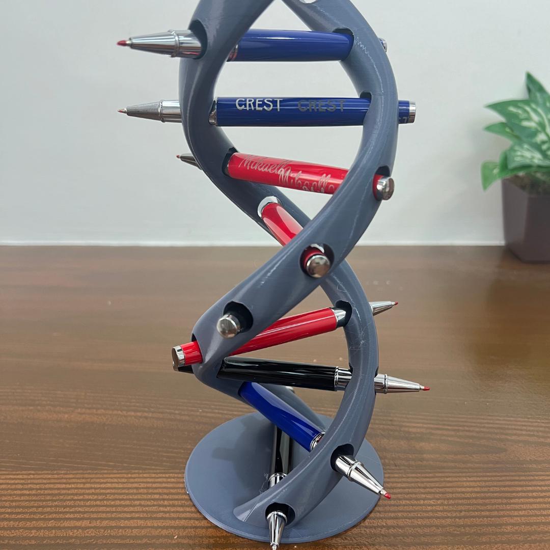 3D Printed DNA Pen Holder | Unique Scientific Desk Organizer | Perfect Gift for Science Lovers